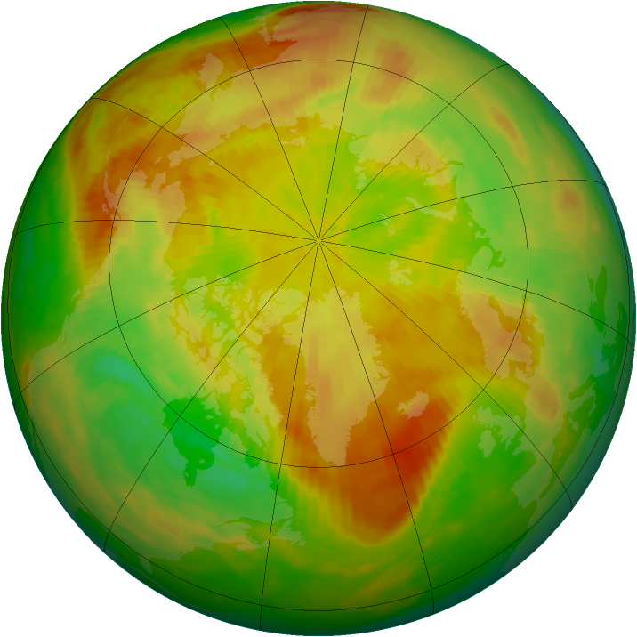 Arctic ozone map for 14 May 1989